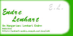 endre lenhart business card